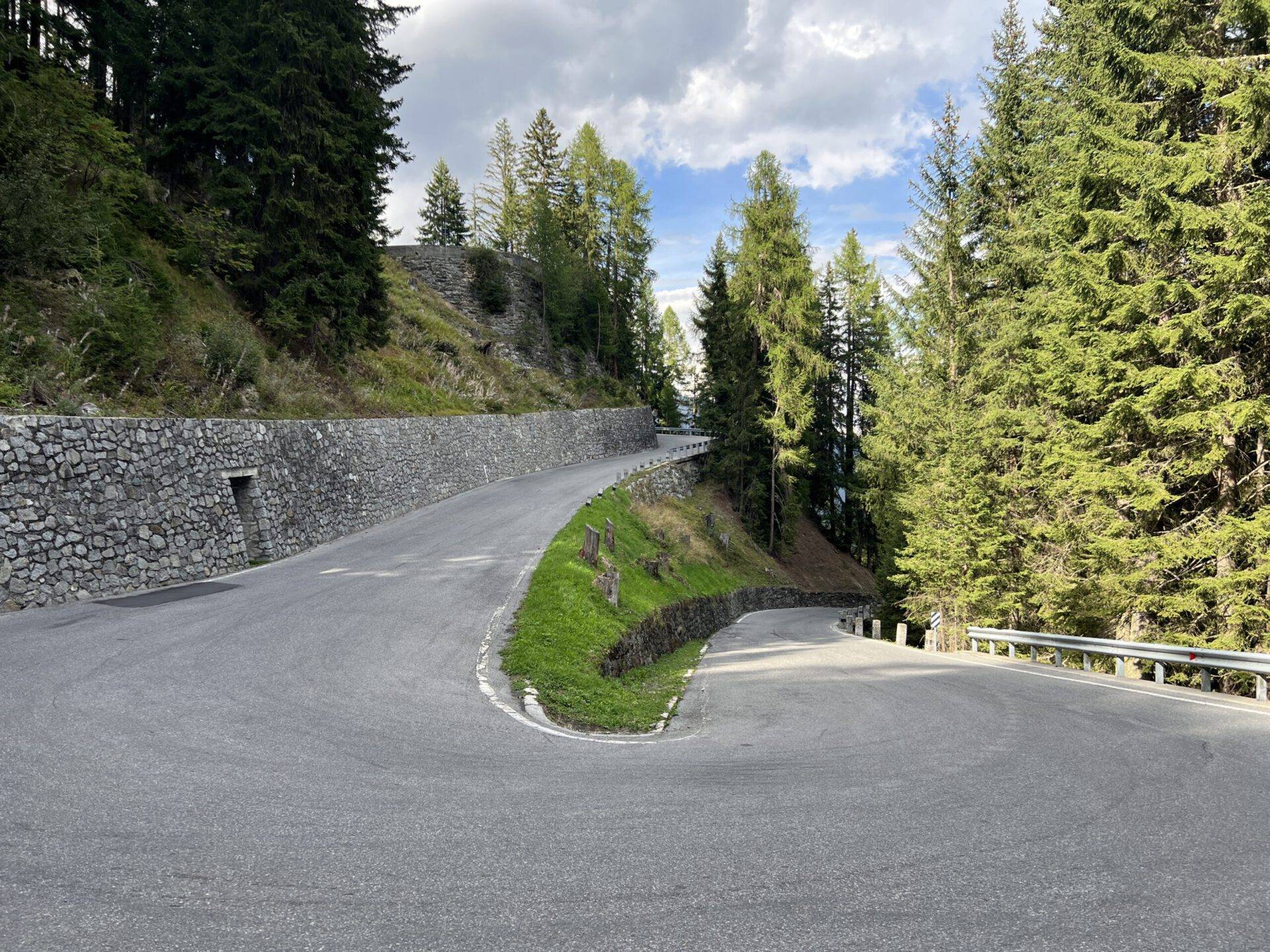 Steile haarspeldbochten in het bos